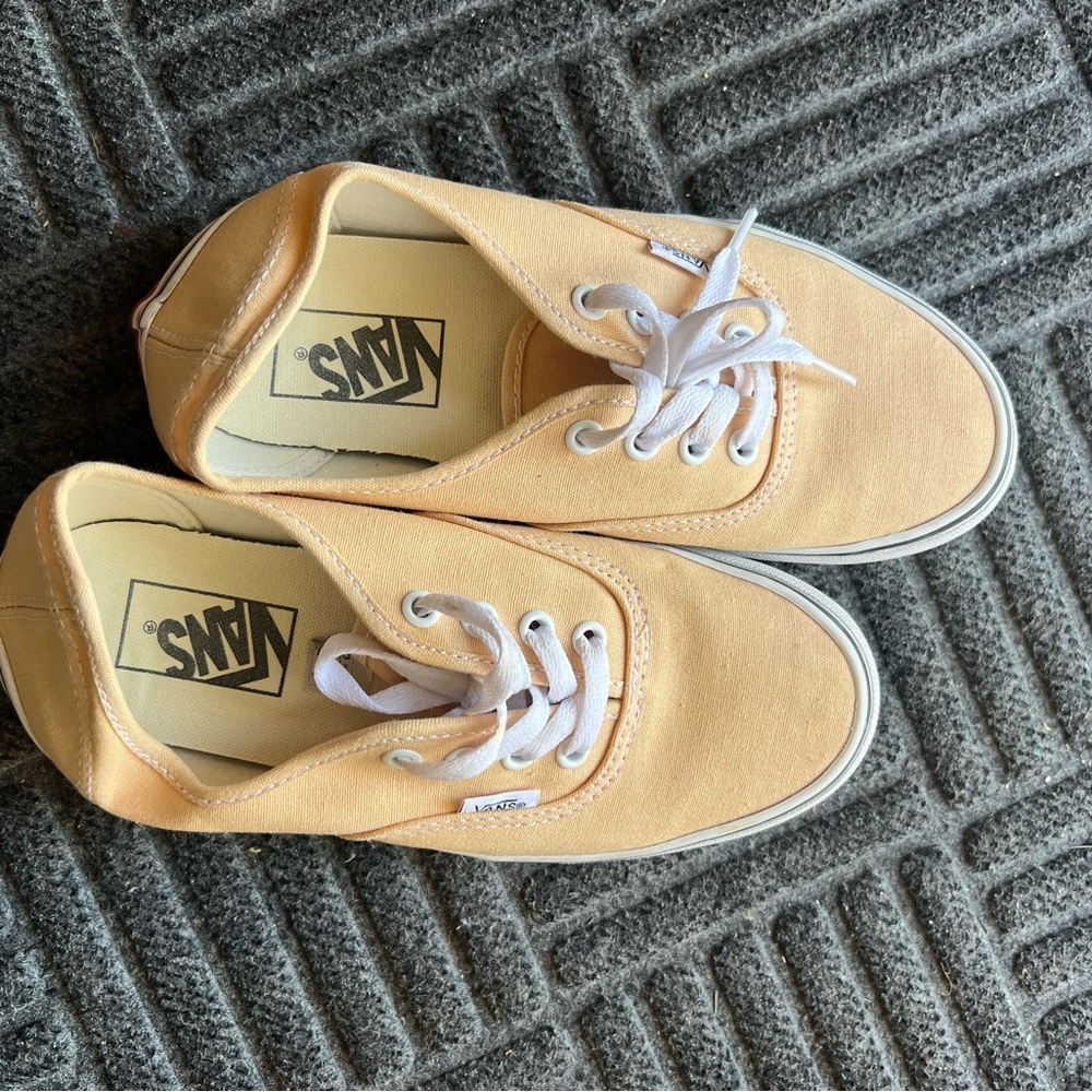 Vans Apricot Canvas Shoes with White Accents